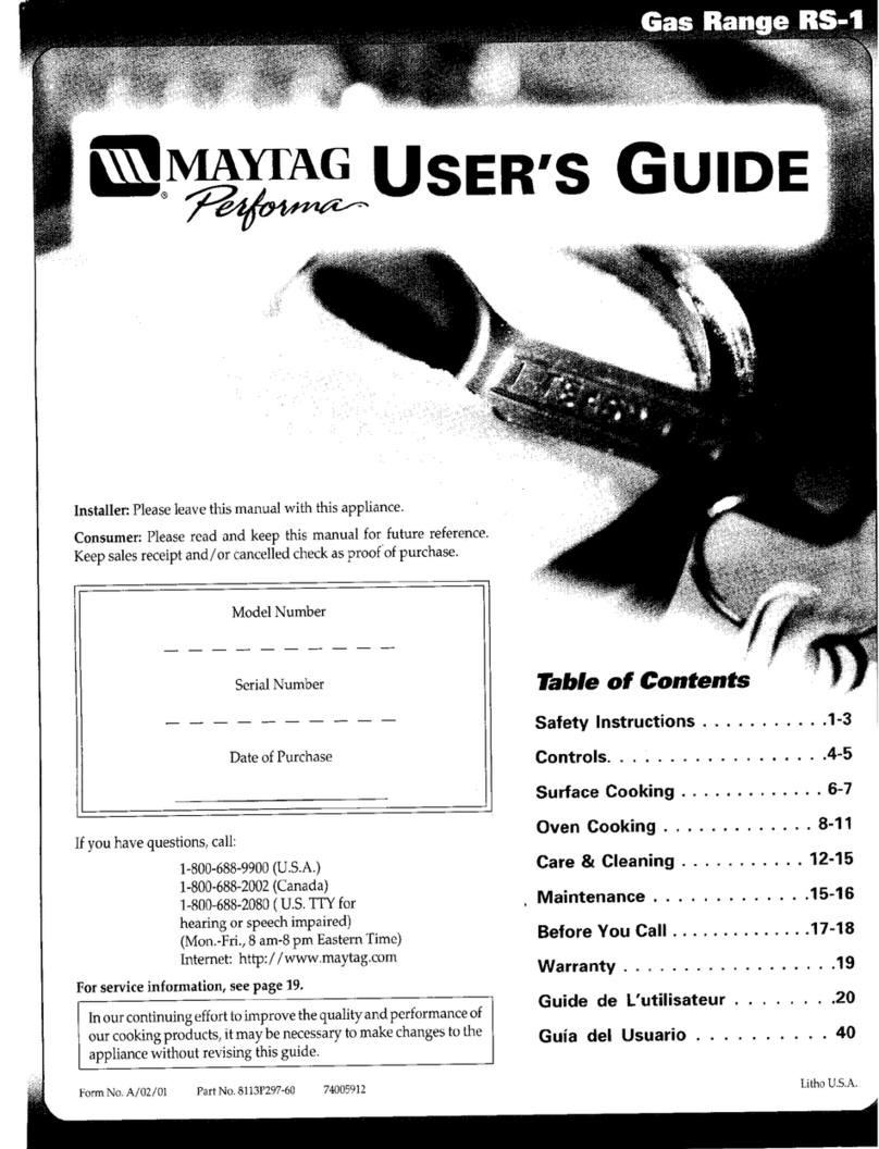 Maytag Perfoma RS-1 user guide