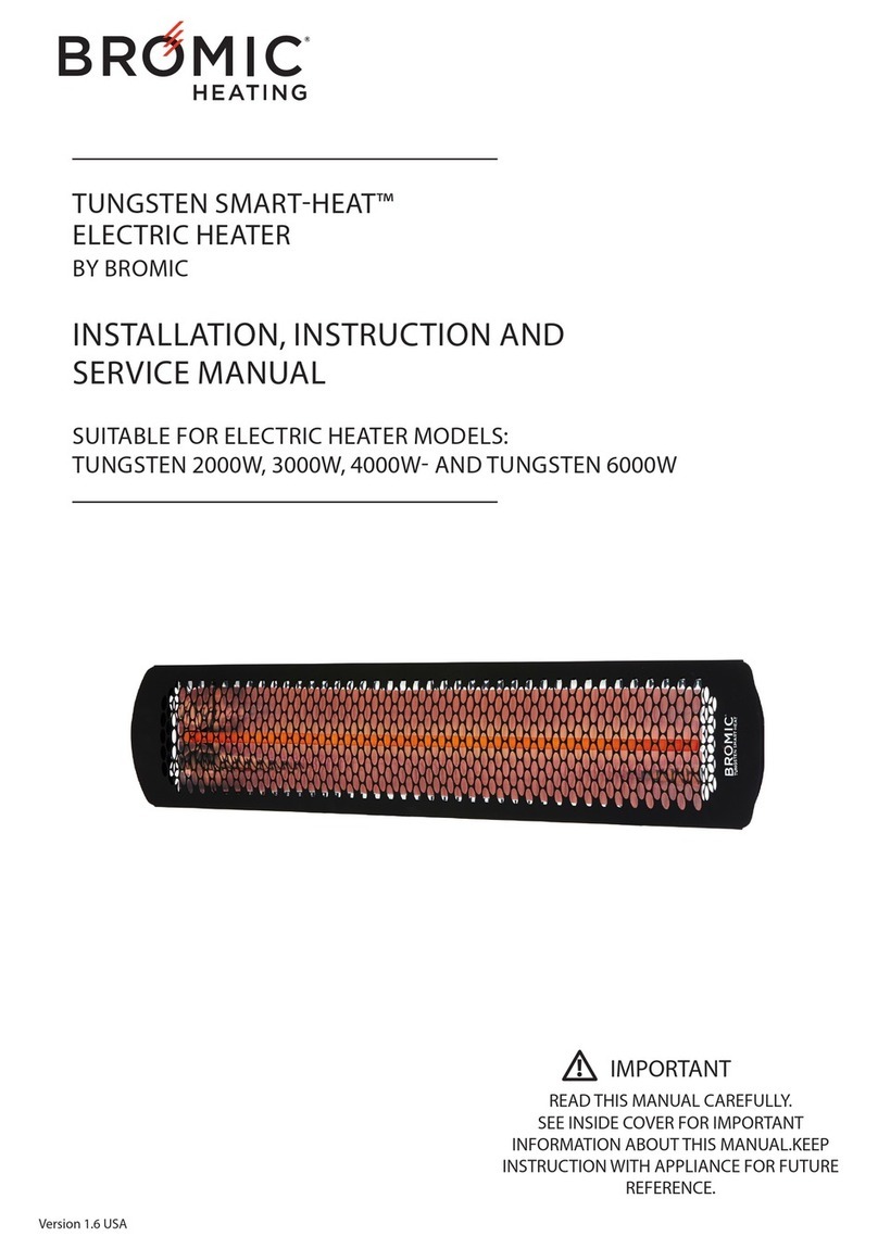 Bromic Heating Tungsten 2000W Installation, instruction and  service manual