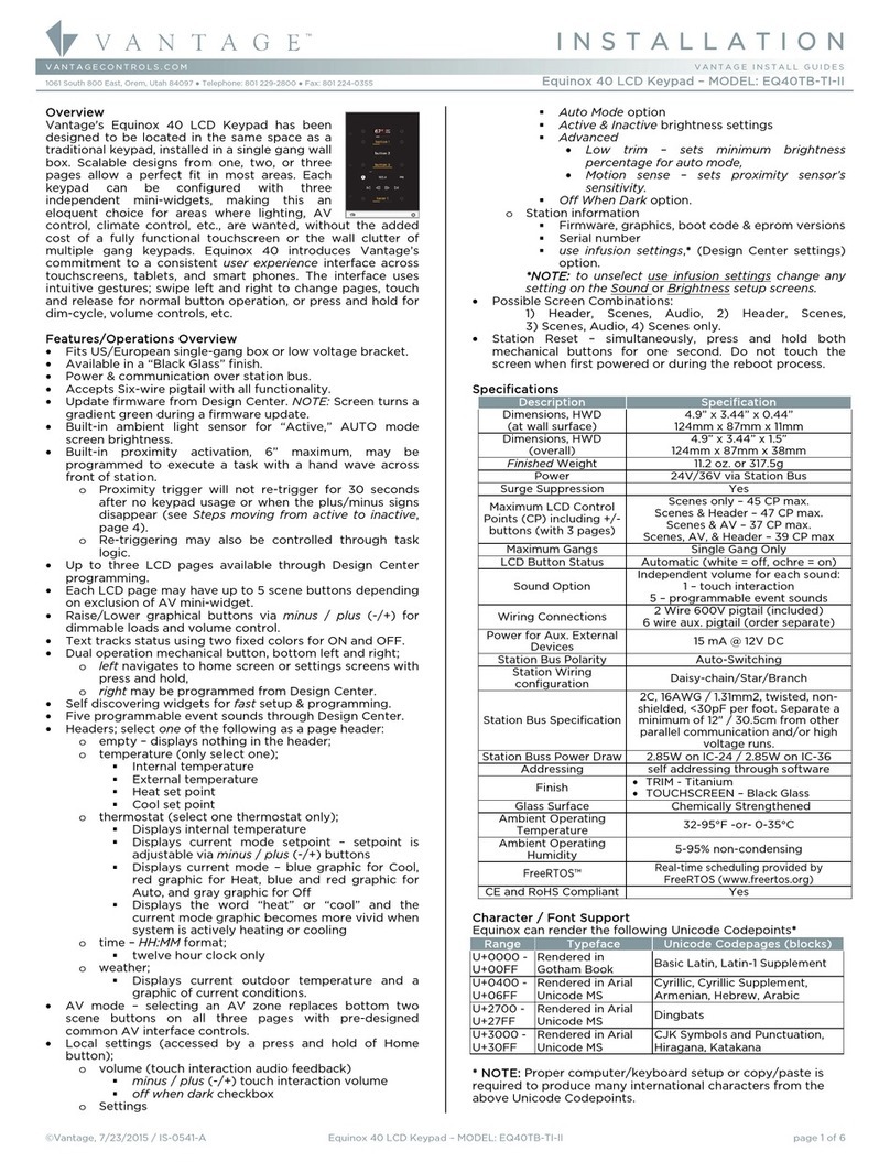 Vantage Hearth Equinox EQ40TB-TI-II User manual