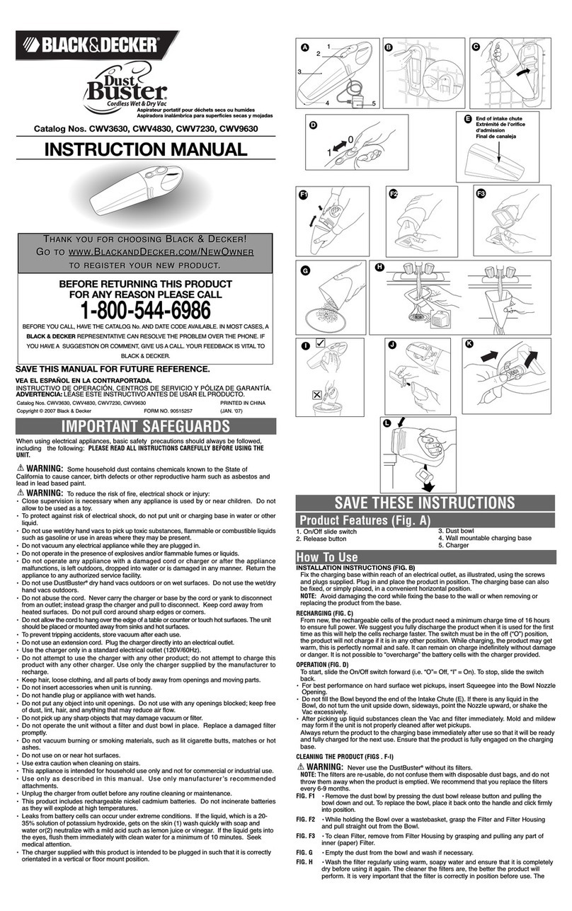 Black & Decker CWV3630 User manual