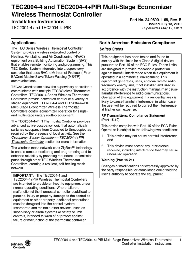 Johnson Controls TEC2004-4 User manual