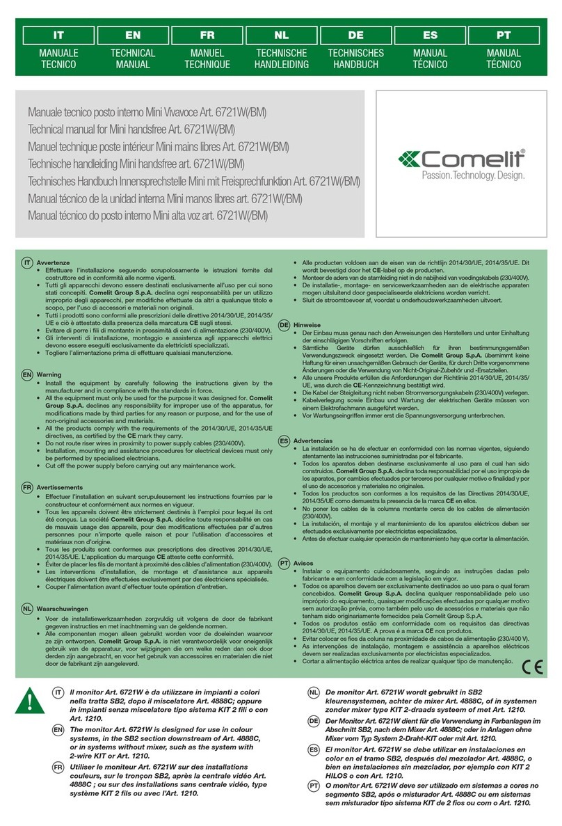 Comelit Mini 6721W User manual