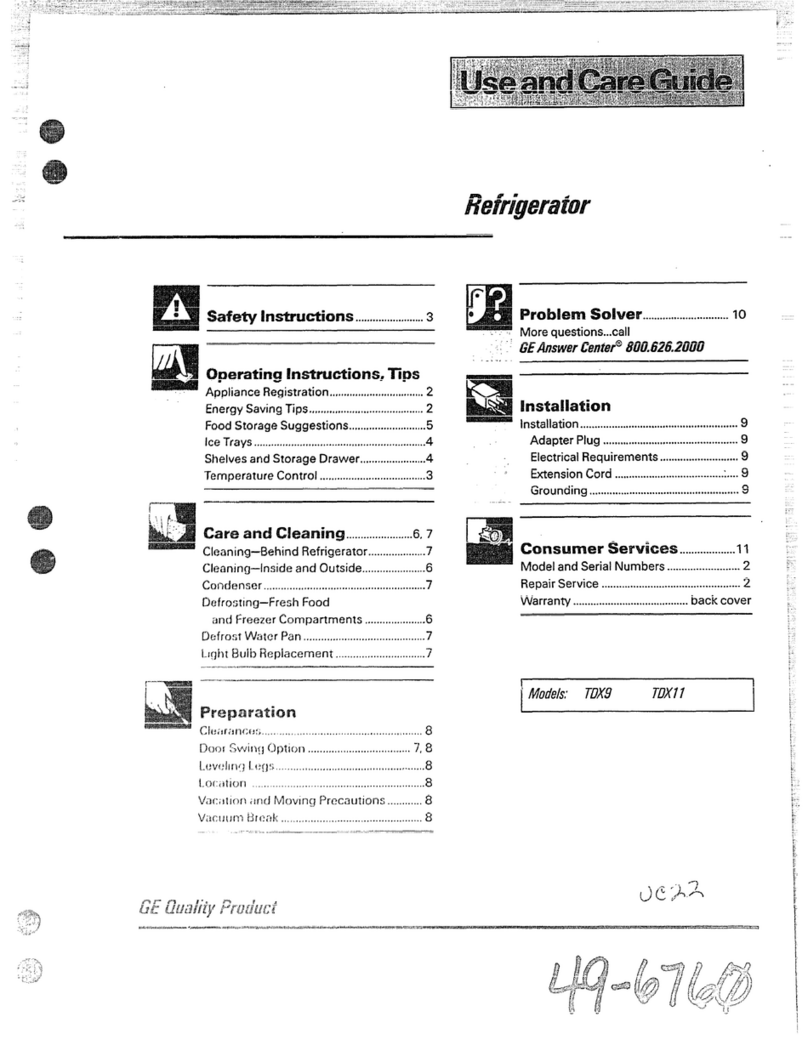 GE TDX9 User manual GE TDX9 User manual