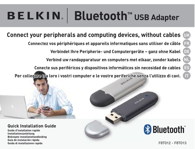 Belkin Bluetooth USB Adapter F8T012 User manual