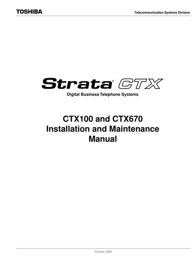 Toshiba Strata CTX100 Installation and maintenance manual