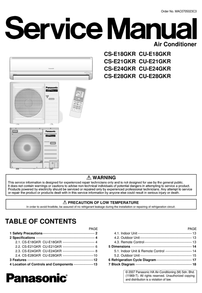 Panasonic CS-E18GKR User manual