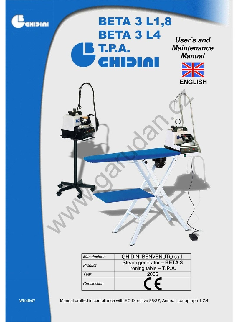 Ghidini Benvenuto BETA 3 L1.8 User and maintenance manual