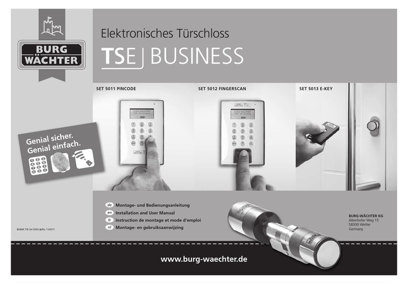 BURG WATCHER TSE 5011 PINCODE Installation and user manual