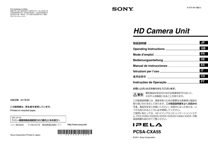 Sony IPELA PCSA-CXA55 operating instructions