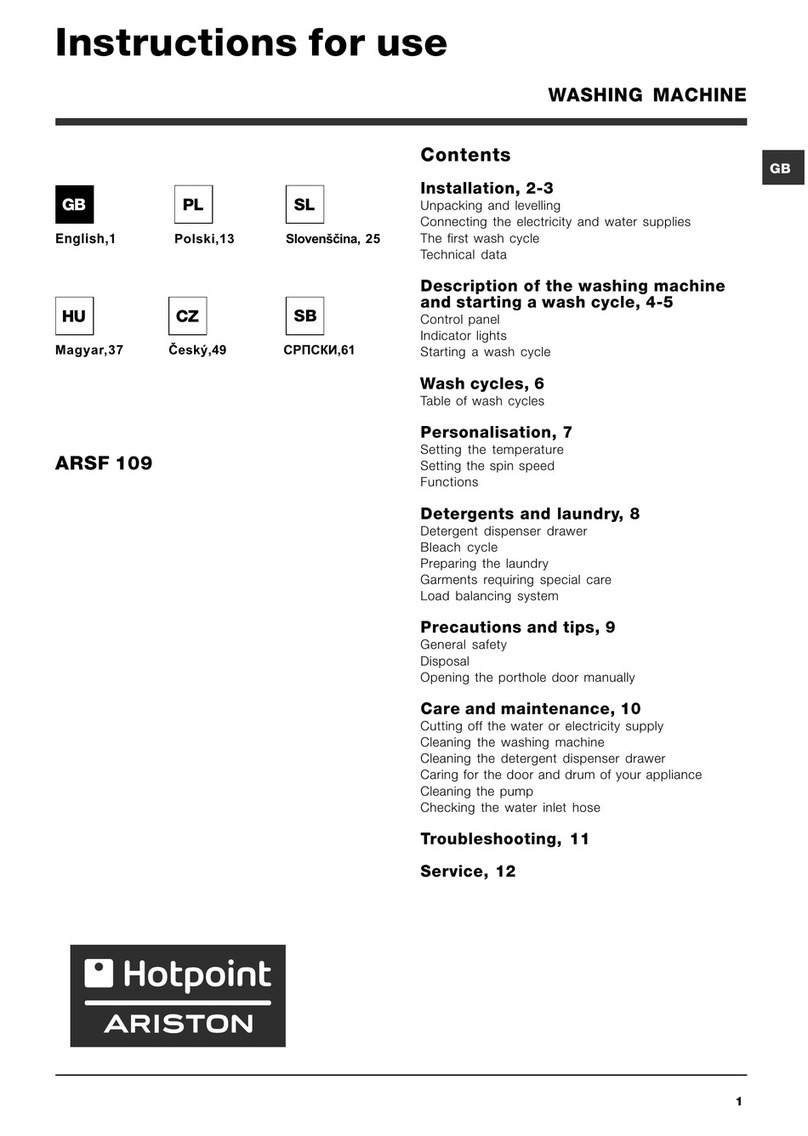 Hotpoint Ariston ARSF 109 User manual