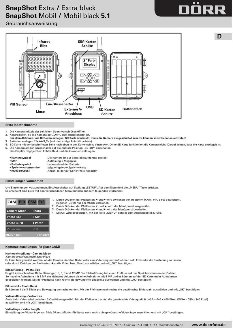 Dorr snapshot extra instruction manual