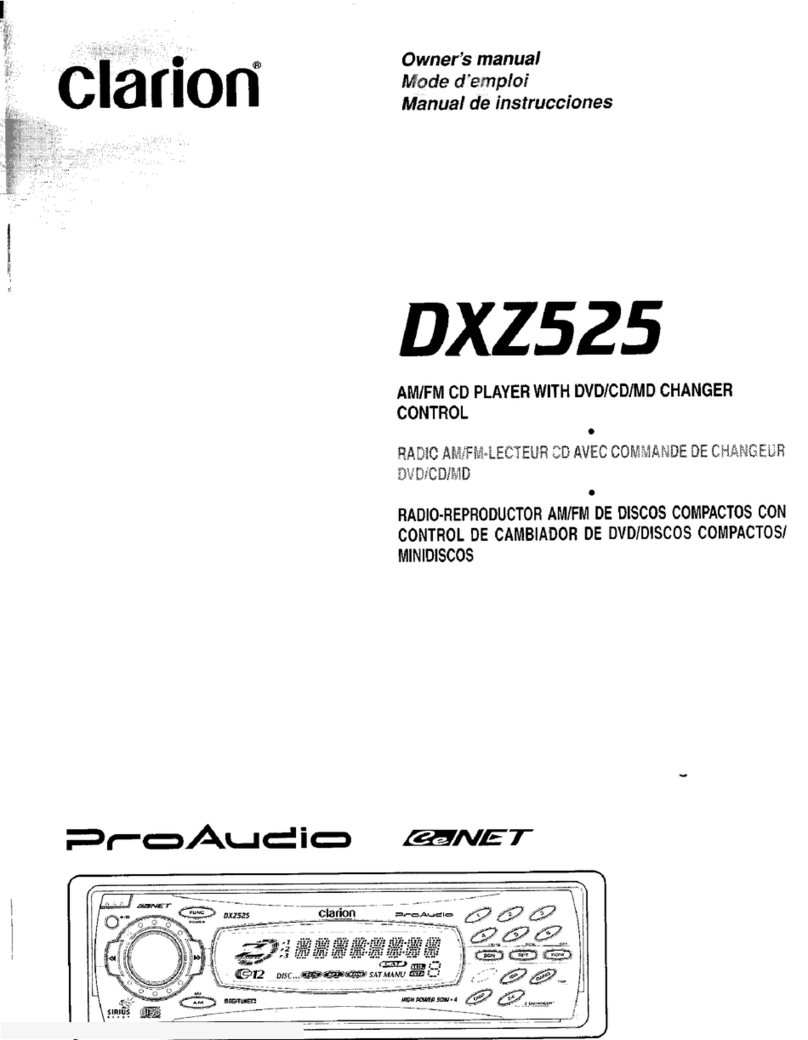 Clarion DXZS2S User manual Clarion DXZS2S User manual