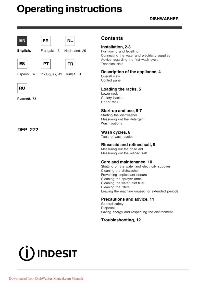 Indesit DFP 272 operating instructions