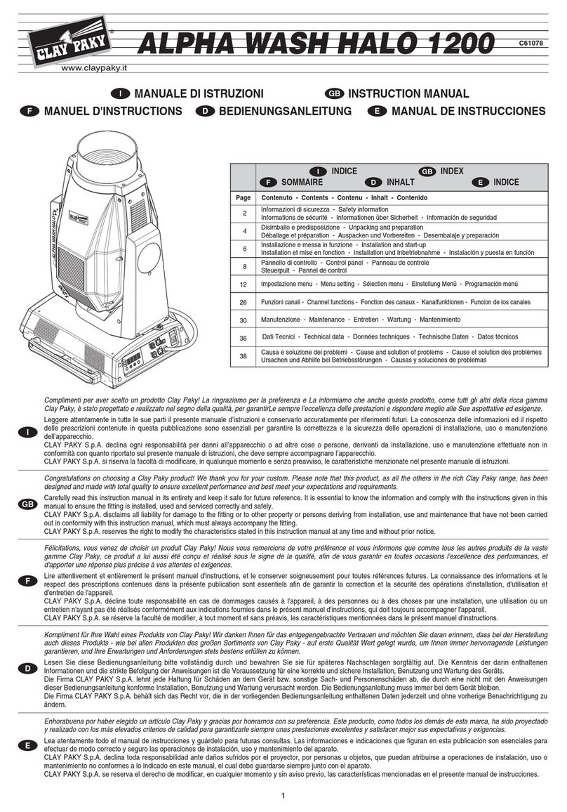 Claypaky alpha wash 1200 User manual