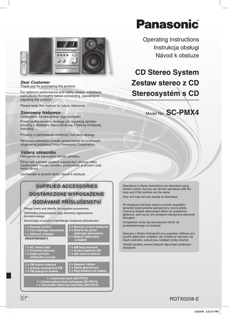 Panasonic SC-PMX4 User manual Panasonic SC-PMX4 User manual