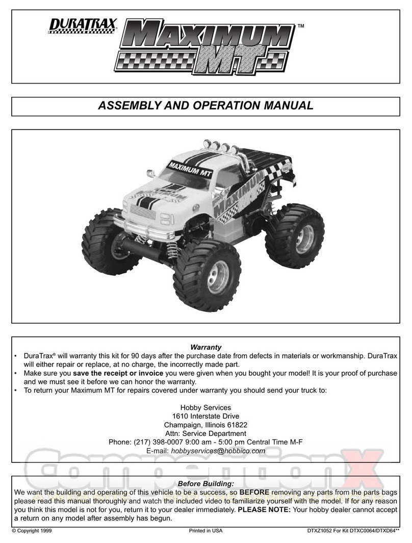Duratrax MAXIMUM MT Assembly and operation manual