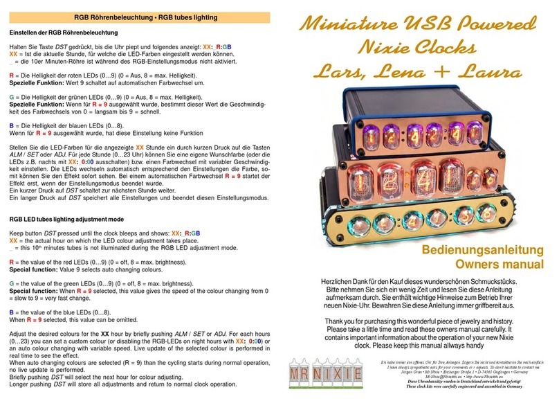 Mr. Nixie Lars owner's manual