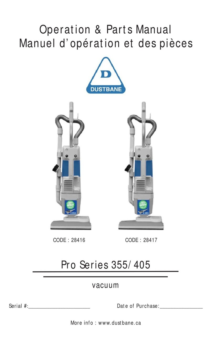 Dustbane 355 Pro Series Operations & parts manual