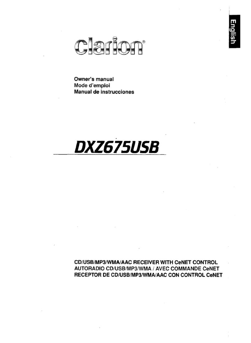 Clarion DXZ675US8 owner's manual