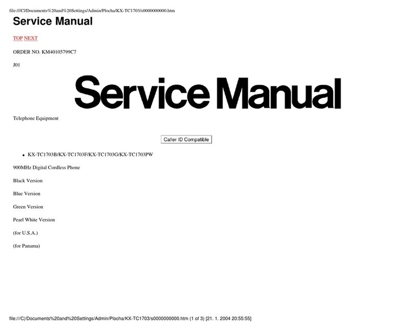 Panasonic KX-TC1703B User manual Panasonic KX-TC1703B User manual