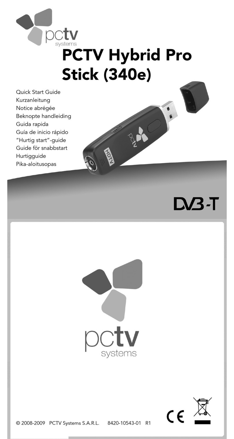 PCTV Systems Hybrid Pro Stick (340e) quick start guide