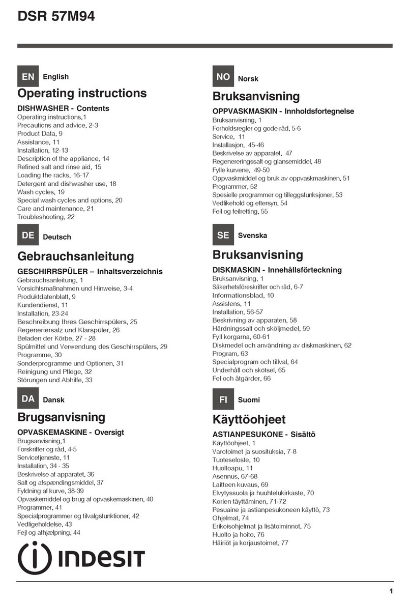 Indesit DSR 57M94 operating instructions