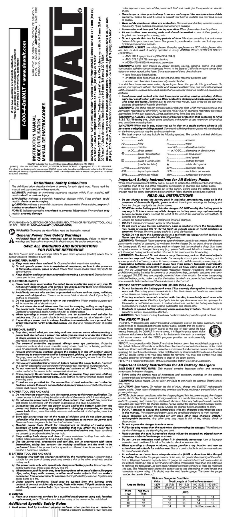 DeWalt DCF880 User manual