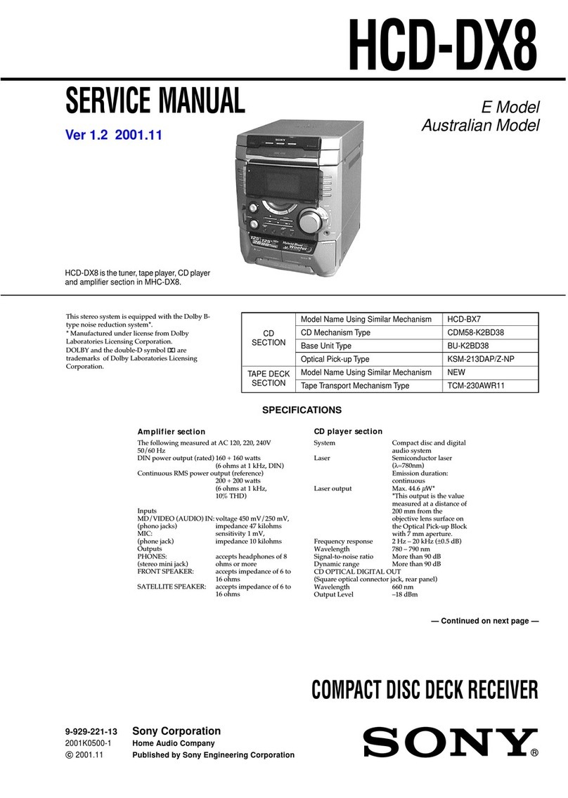 Sony HCD-DX8 Service manual