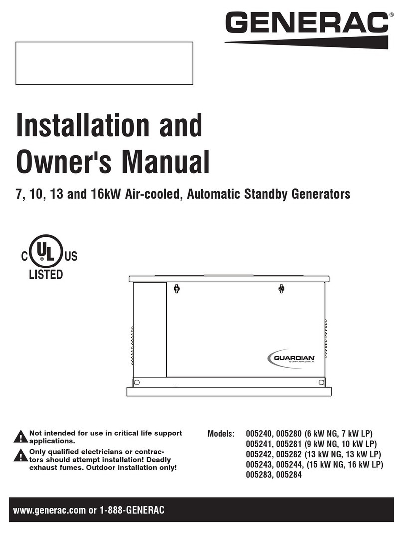 Generac Power Systems Guardian 005240 Installation instructions Generac Power Systems Guardian 005240 Installation instructions