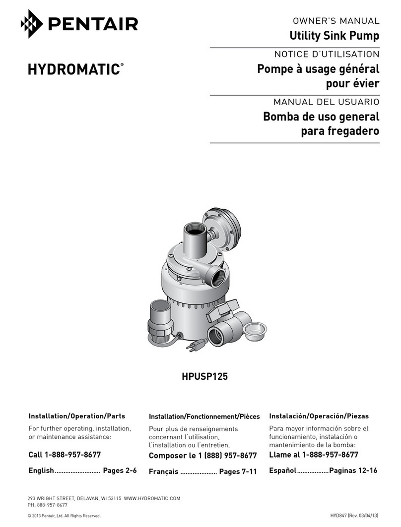 Pentair HYDROMATIC HPUSP125 Guide