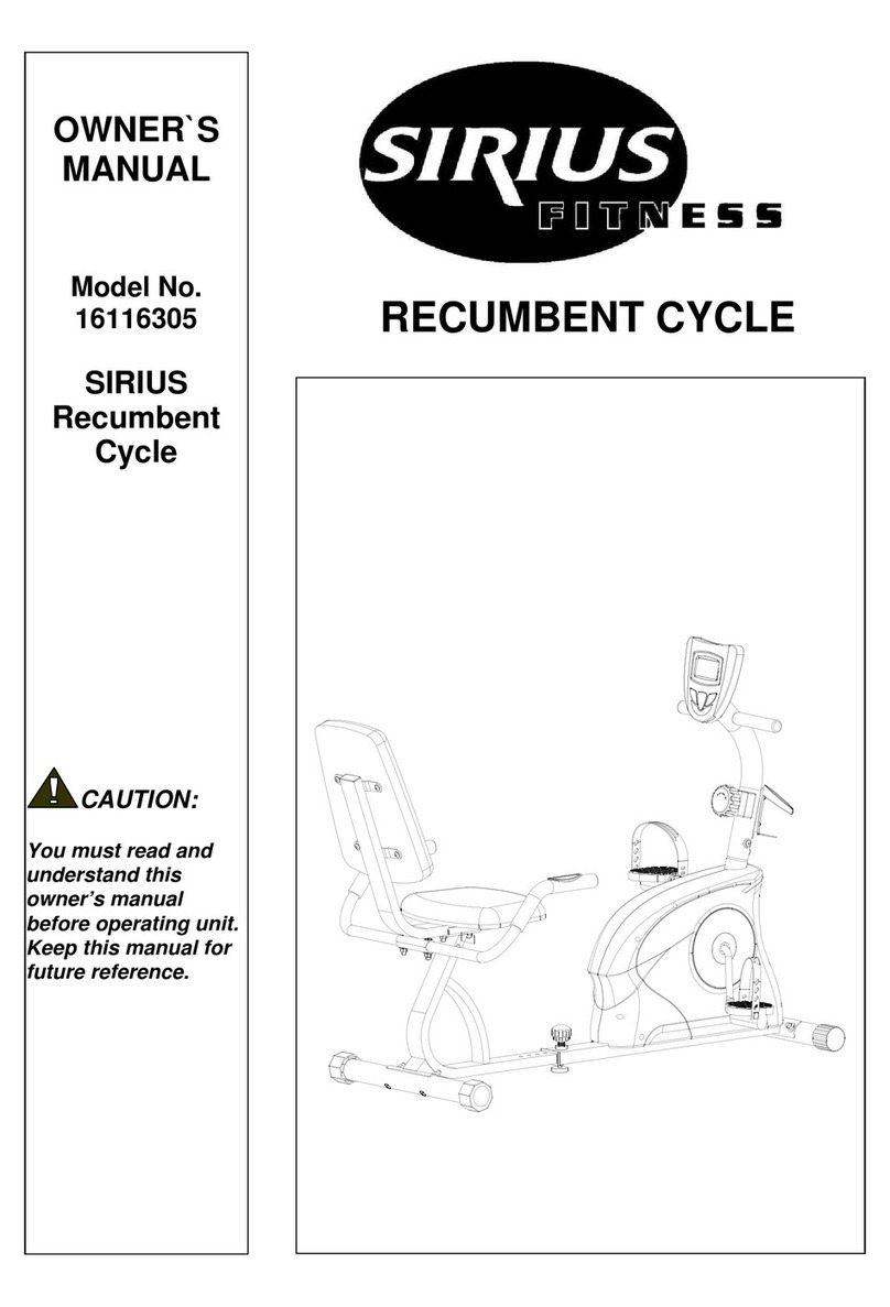 Sirius Fitness 16116305 owner's manual Sirius Fitness 16116305 owner's manual