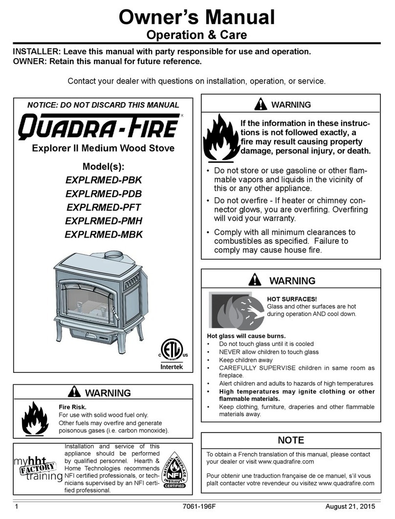 Quadra-Fire EXPLRMED-PBK User manual