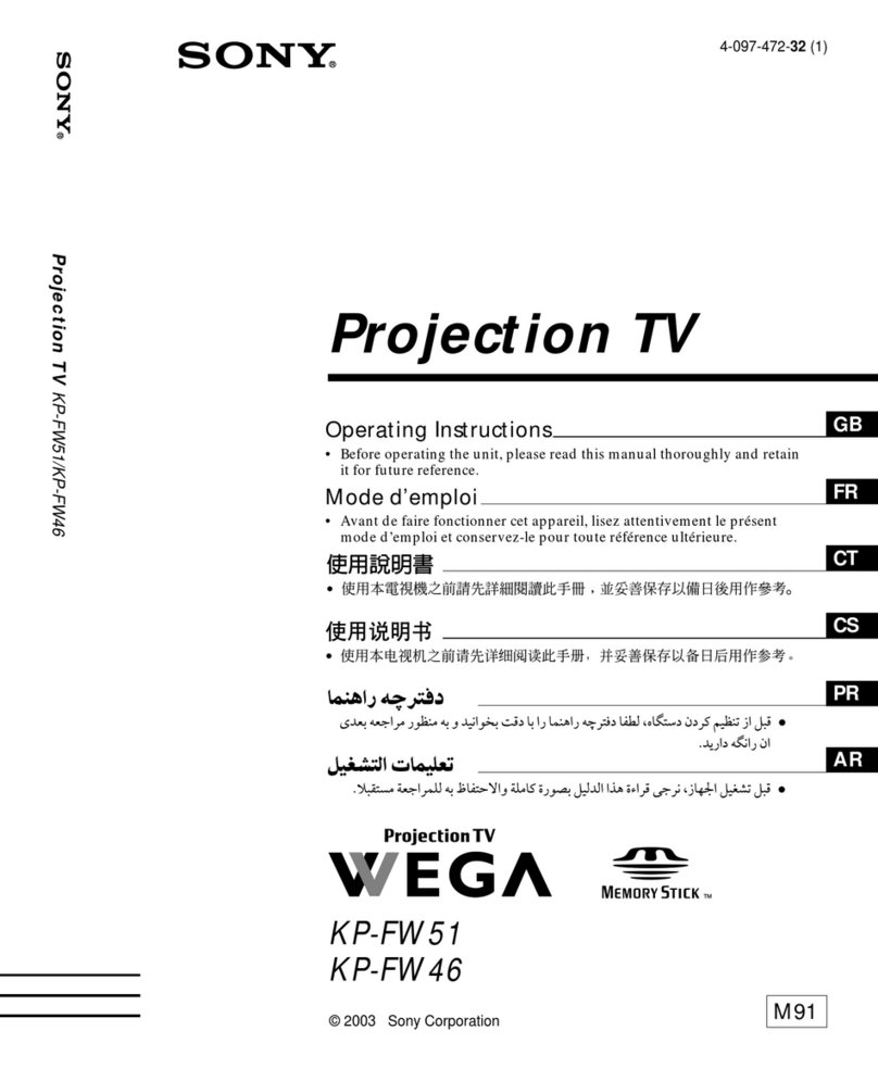 Sony kp-fw51 operating instructions