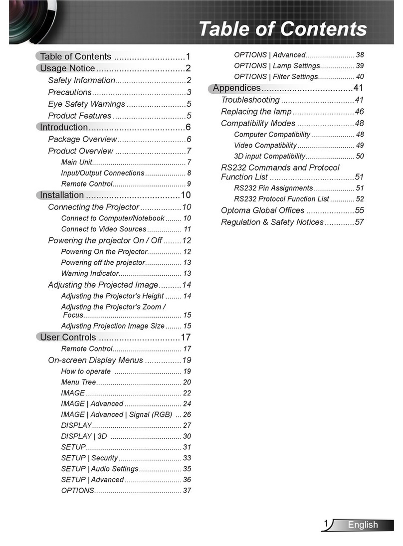Optoma DS325 User manual