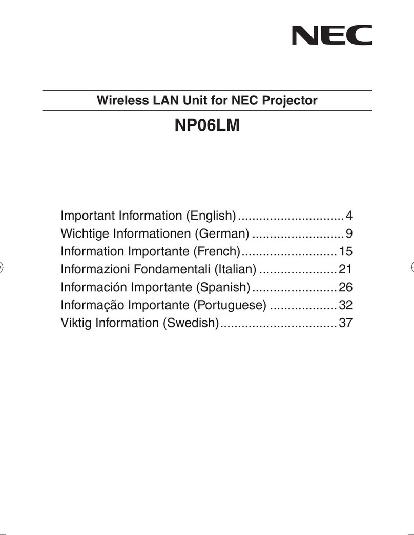 NEC NP06LM Important information