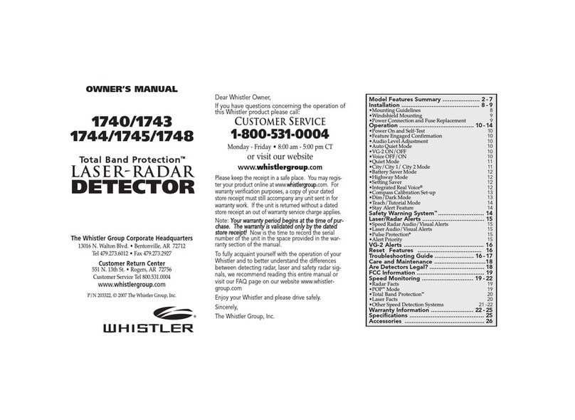 Whistler 1740 owner's manual