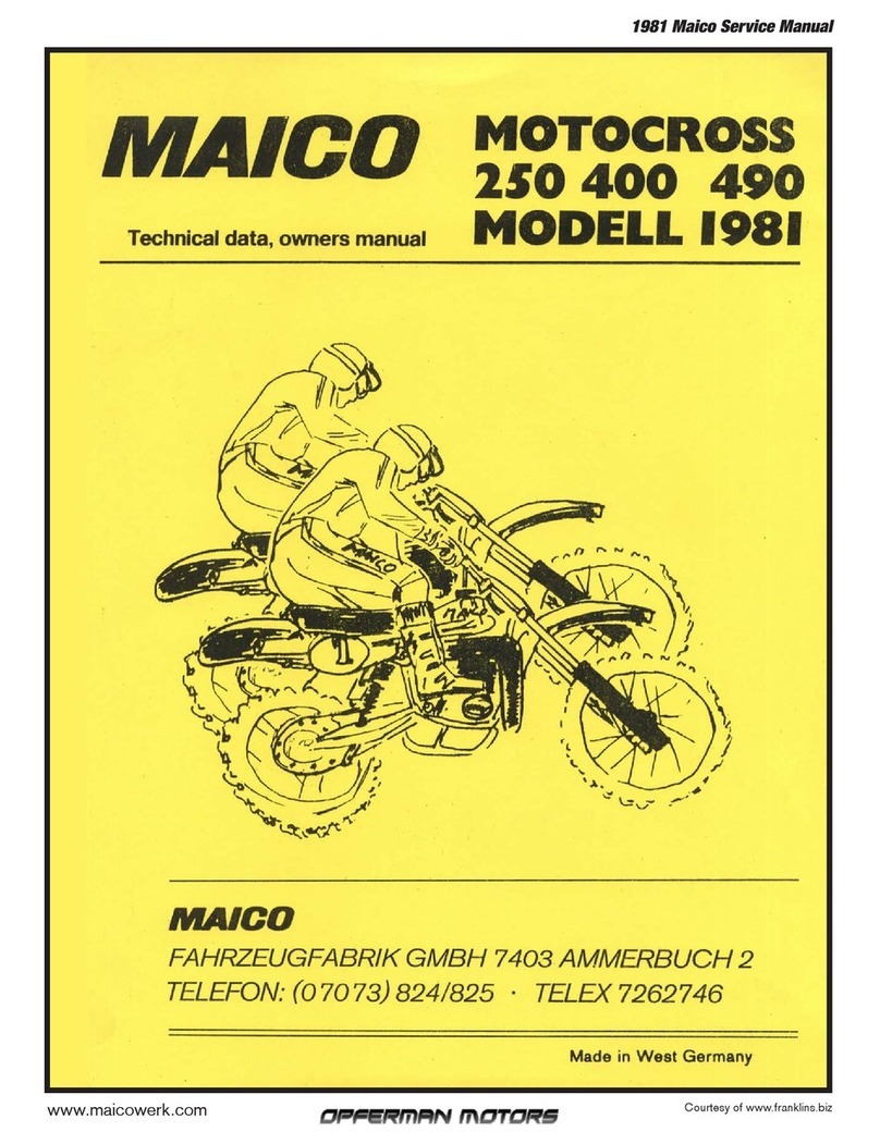 Maico motorcross 250 User manual Maico motorcross 250 User manual