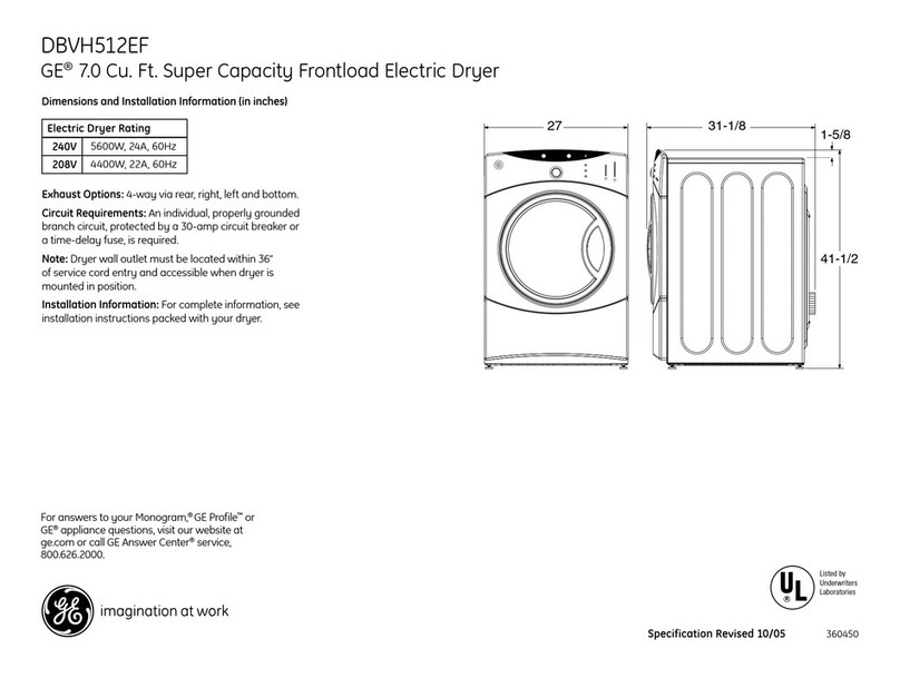 GE DBVH512EF User manual