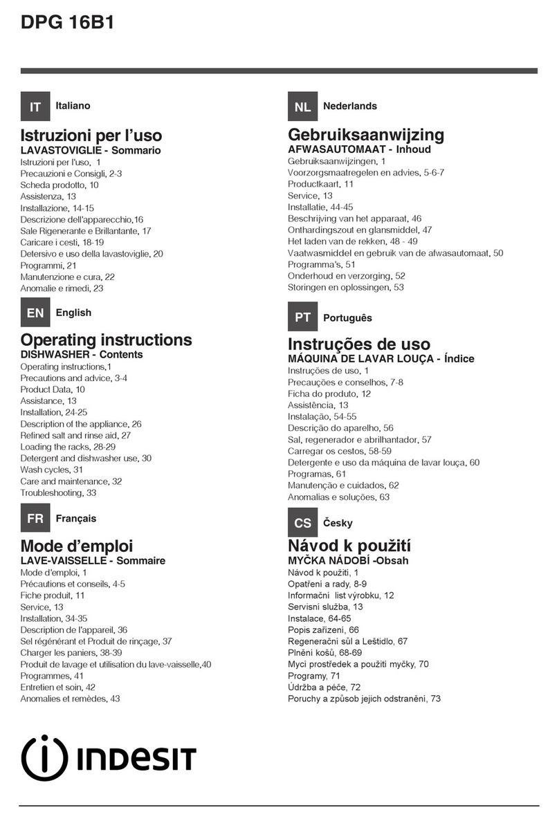 Indesit DPG 16B1 operating instructions