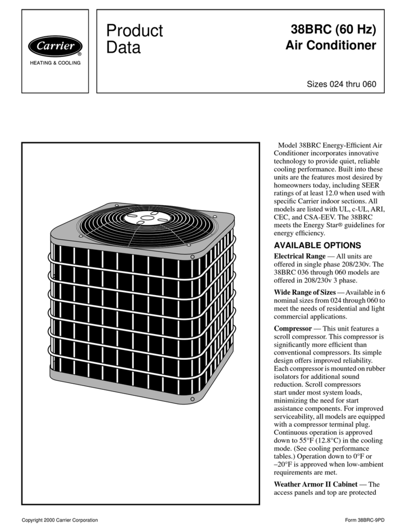 Carrier 38BRC Operation manual