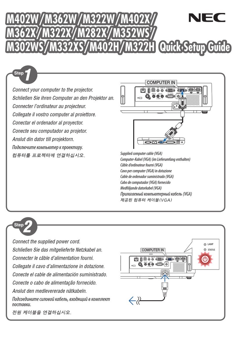 NEC M402W User manual