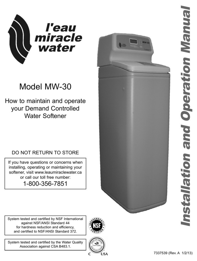 l'eau miracle water MW-30 Installation and operation manual