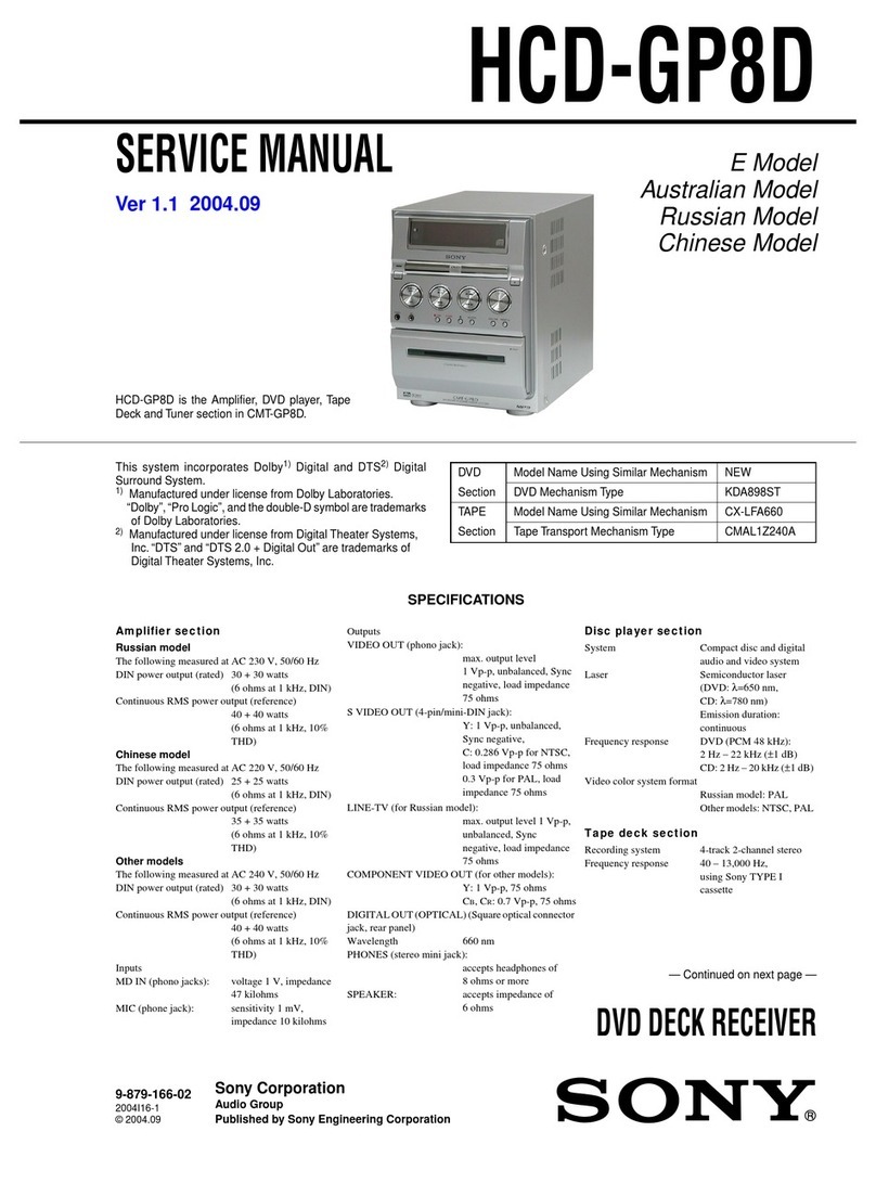 Sony HCD-GP8D User manual