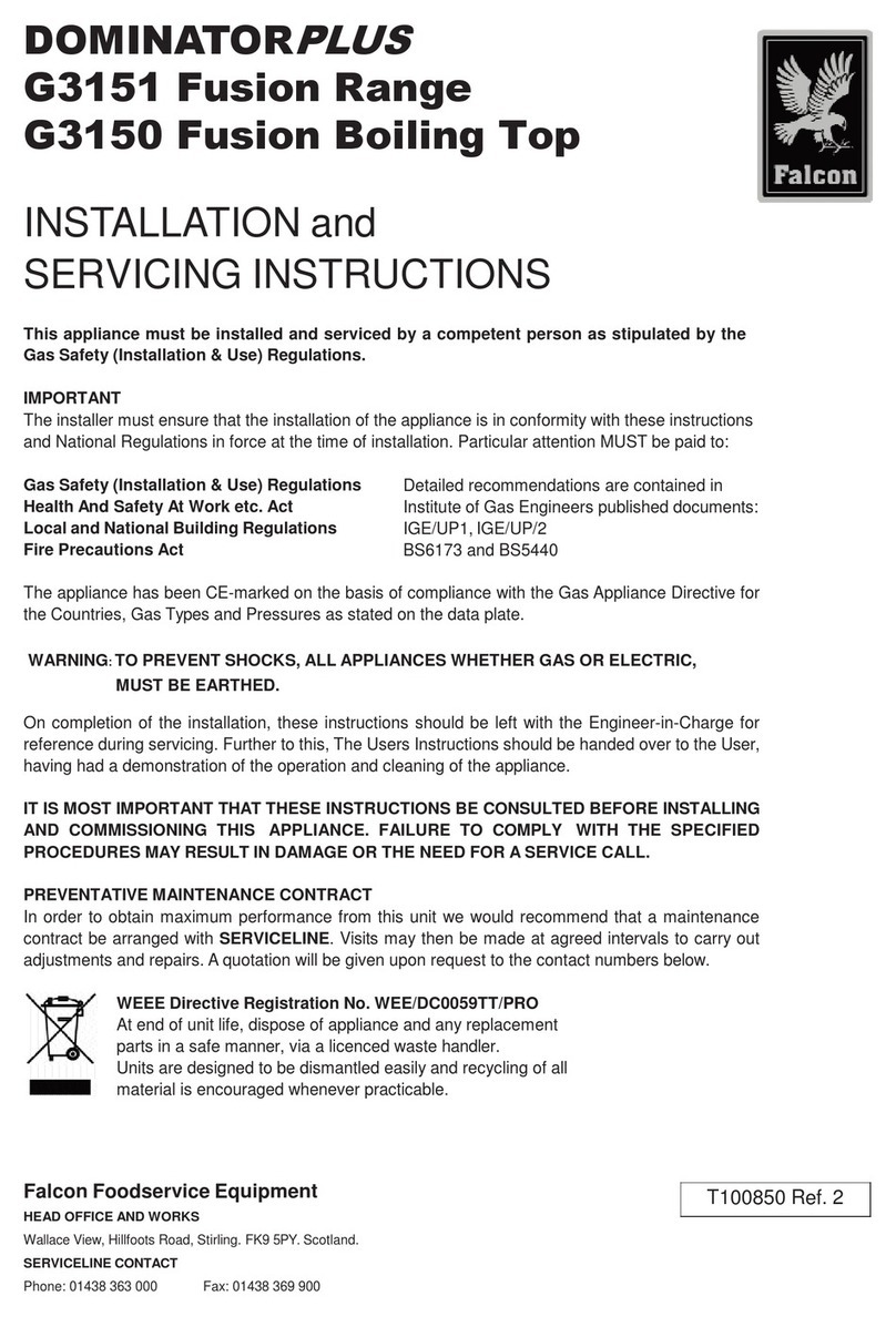 Falcon Dominator Plus G3151 Installation and servicing instructions