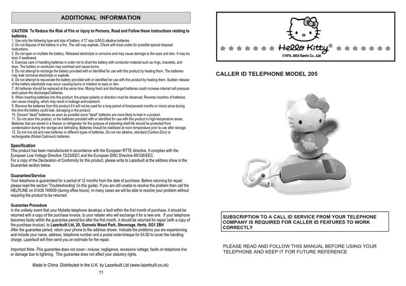 Hello Kitty 205 instruction manual