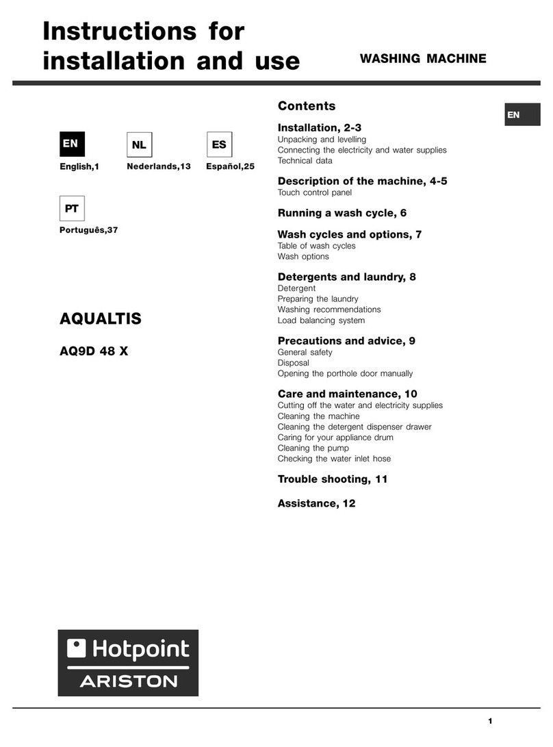 Hotpoint Ariston AQUALTIS AQ9D 48 X User manual
