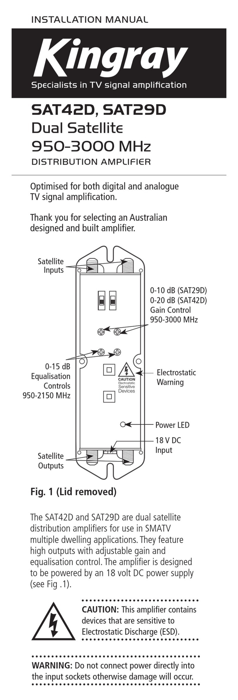 Kingray SAT 42D installation manual