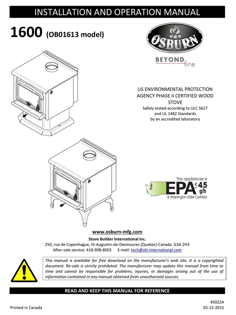 Osburn 1600 OB01613 Installation and operation manual