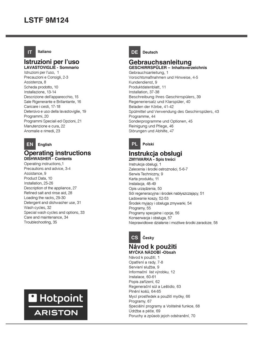 Hotpoint Ariston LSTF 9M124 operating instructions