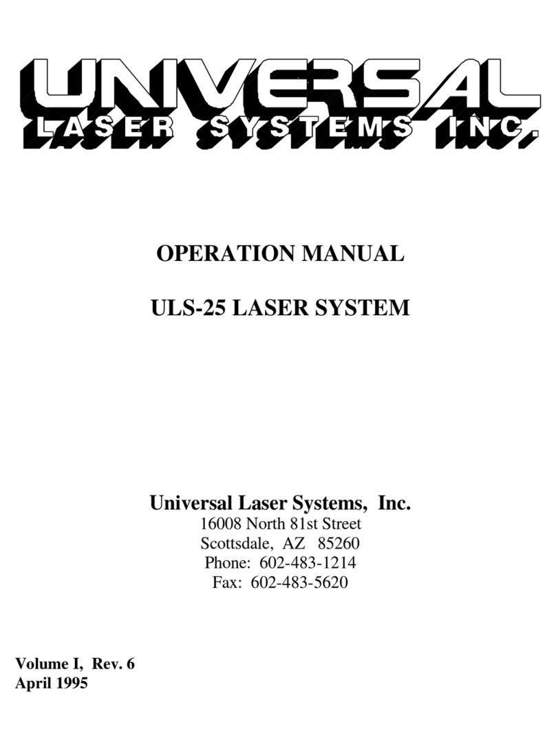 Universal Laser Systems ULS-25 Operation manual